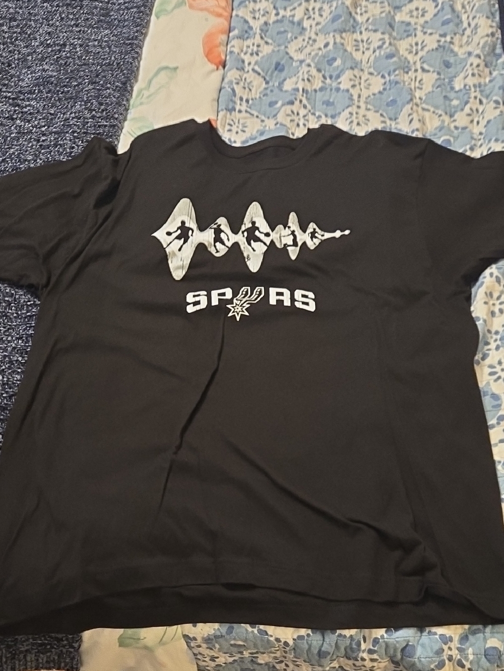 Essentials Black Short Sleeve Tee with White Spurs Graphic